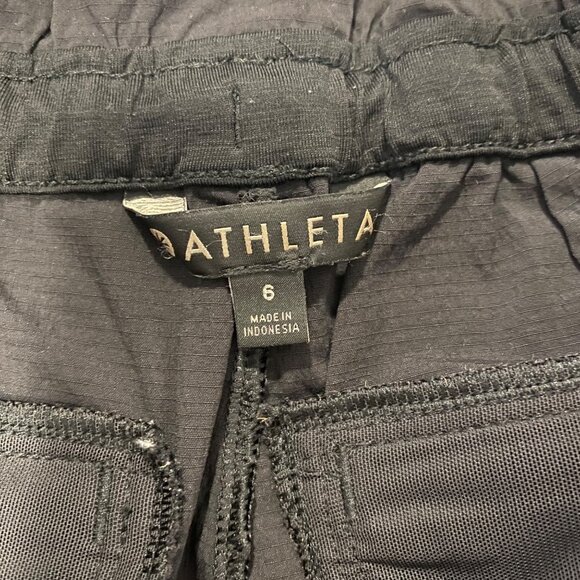 Athleta Trekkie Paper Bag Black Pants Size 6 - Picture 5 of 9